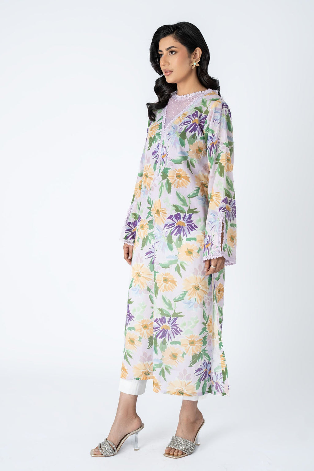 Printed Lilac Lawn Unstitched Shirt by The Fabric Store, photo 4