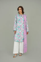 Printed White Lawn 2-Piece Unstitched Suit by The Fabric Store