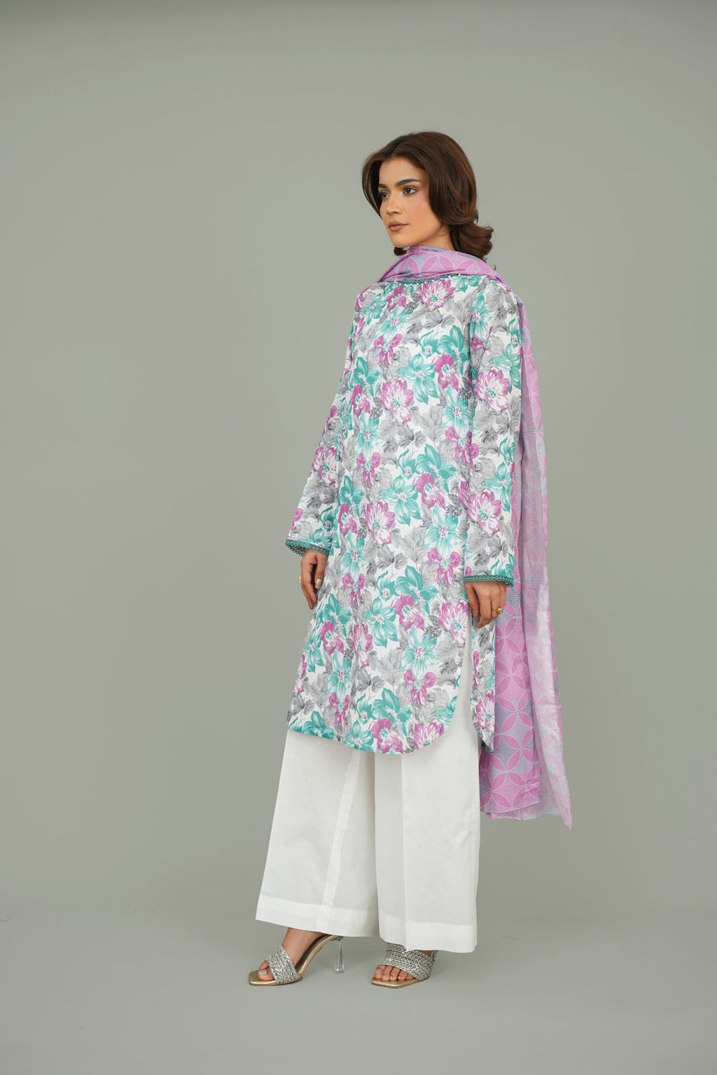 Printed White Lawn 2-Piece Unstitched Suit by The Fabric Store, photo 2