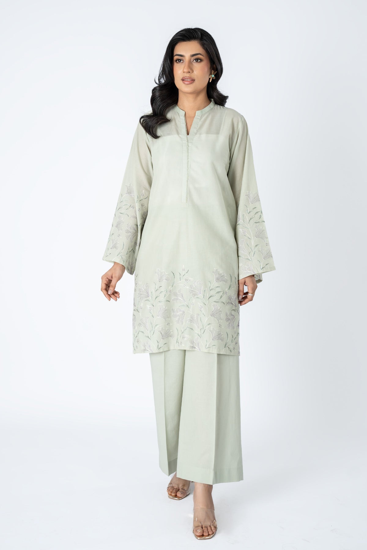 Embroidered Sea Green Lawn 2-Piece Pret Suit by The Fabric Store