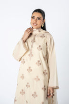 Embroidered Beige Lawn 3-Piece Pret Suit by The Fabric Store, photo 3