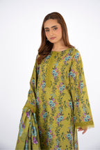 Printed Green Lawn 2-Piece Unstitched Suit by The Fabric Store, photo 3