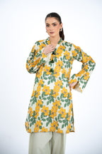 Printed O White Lawn Unstitched Shirt by The Fabric Store, photo 2