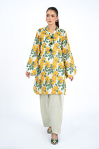 Printed O White Lawn Unstitched Shirt by The Fabric Store