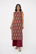 Printed Red Lawn Unstitched Shirt by The Fabric Store
