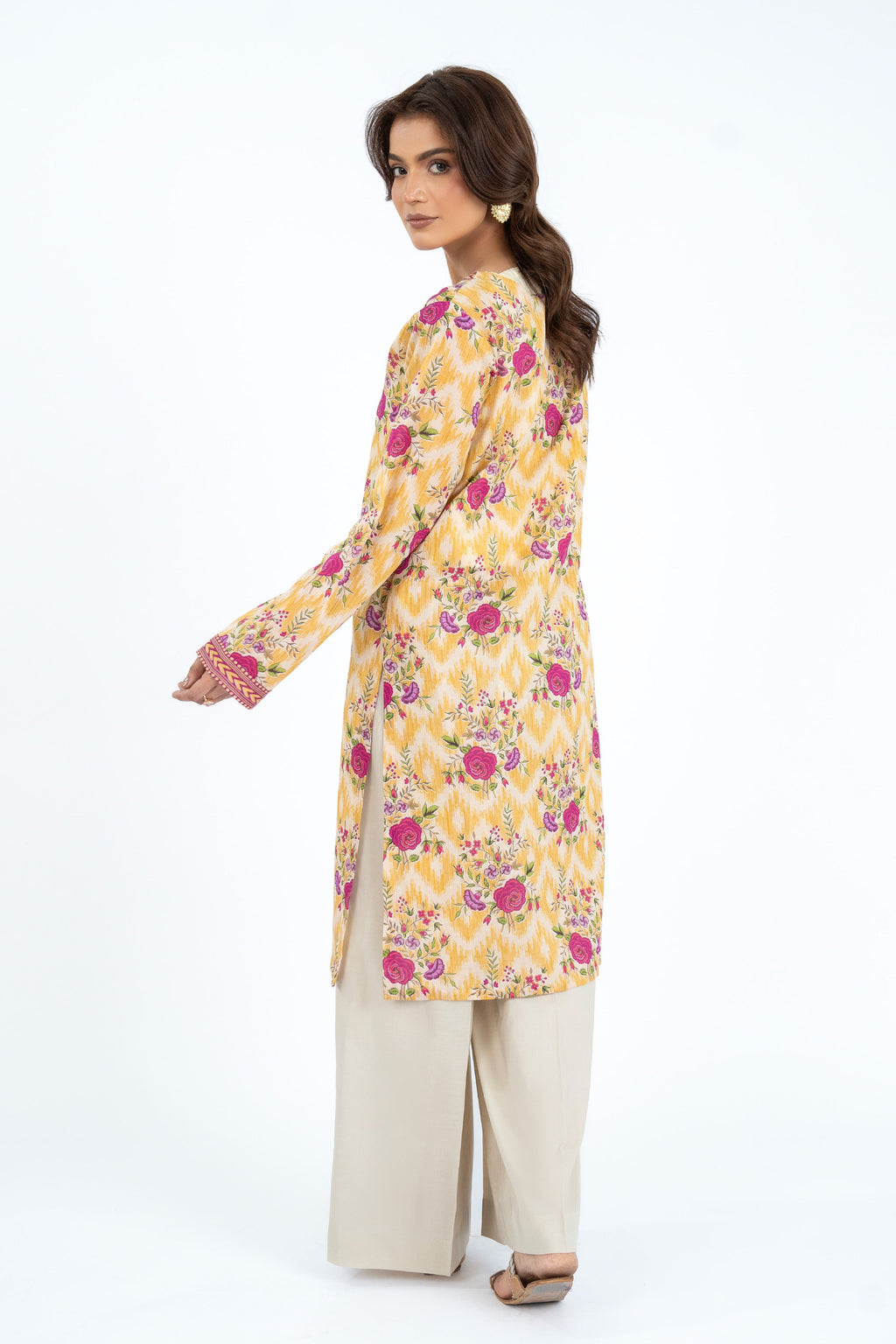 Printed Yellow Lawn Unstitched Shirt by The Fabric Store, photo 3