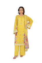 Printed Yellow Lawn 3-Piece Unstitched Suit by The Fabric Store