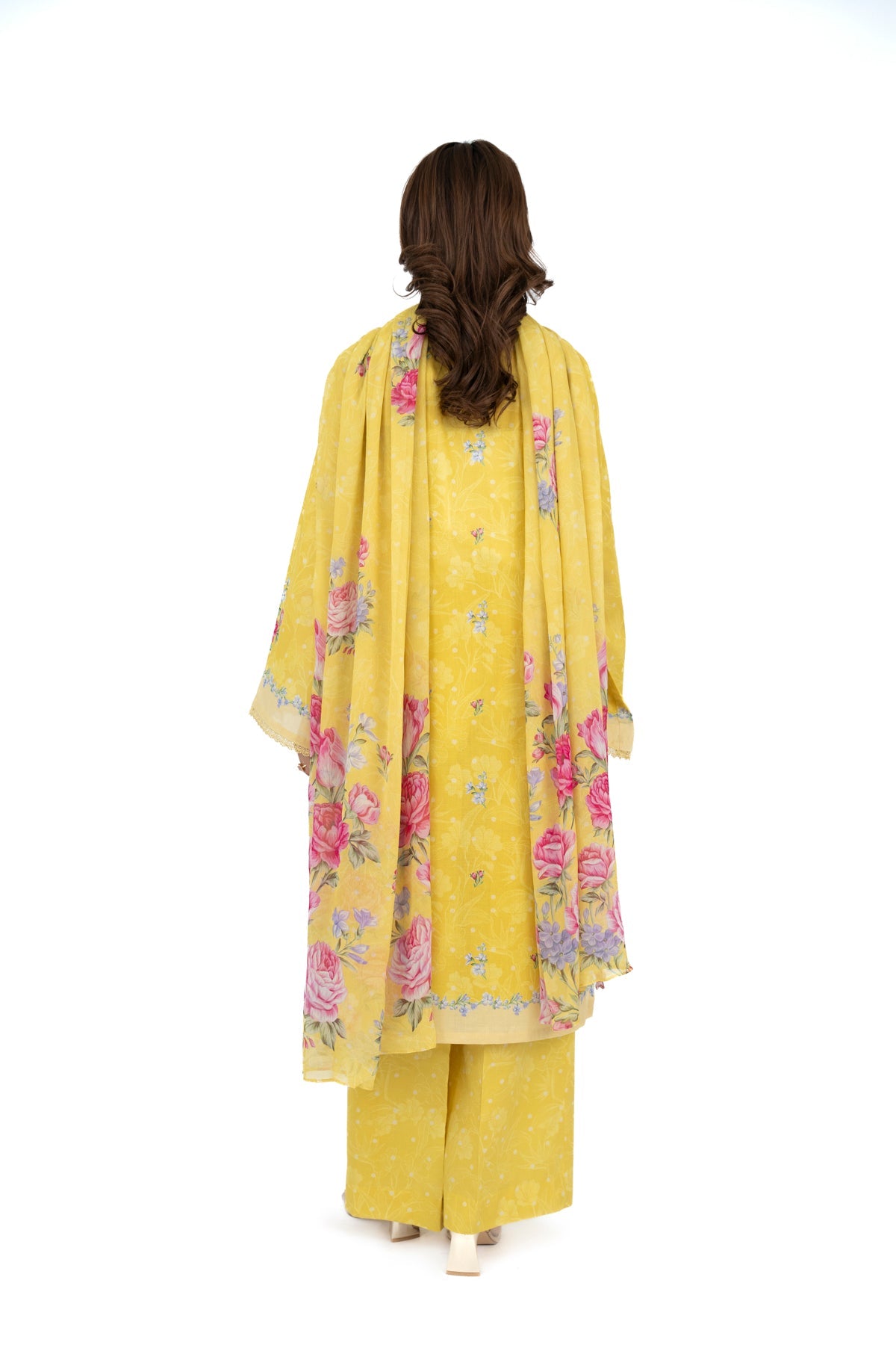 Printed Yellow Lawn 3-Piece Unstitched Suit by The Fabric Store, photo 3