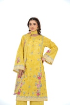 Printed Yellow Lawn 3-Piece Unstitched Suit by The Fabric Store, photo 4