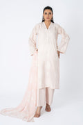 Embroidered & Embellished Peach Lawn 3-Piece Pret Suit by The Fabric Store