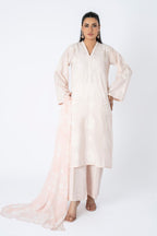 Embroidered & Embellished Peach Lawn 3-Piece Pret Suit by The Fabric Store