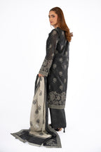 Printed Charcoal Lawn 3-Piece Unstitched Suit by The Fabric Store, photo 2