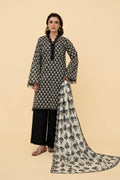 Printed Black Lawn 2-Piece Unstitched Suit by The Fabric Store