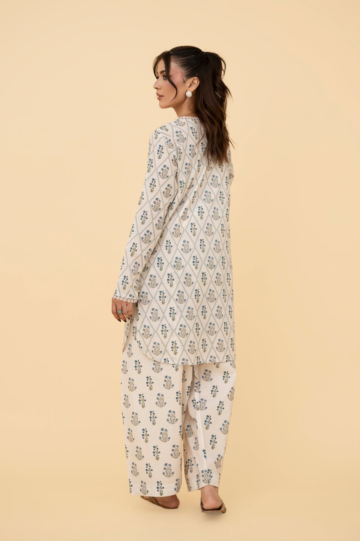 Printed Beige Lawn 2-Piece Unstitched Suit by The Fabric Store, photo 2