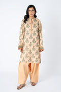 Printed Peach Lawn 2-Piece Unstitched Suit by The Fabric Store
