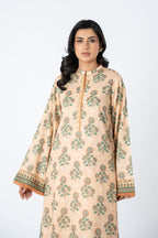 Printed Peach Lawn 2-Piece Unstitched Suit by The Fabric Store, photo 3