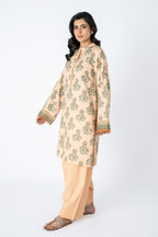 Printed Peach Lawn 2-Piece Unstitched Suit by The Fabric Store, photo 4