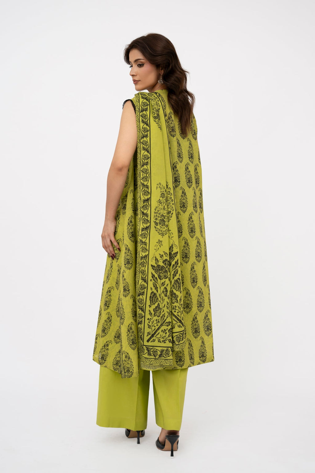 Printed Green Lawn 3-Piece Unstitched Suit by The Fabric Store, photo 4
