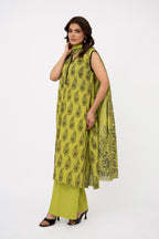 Printed Green Lawn 3-Piece Unstitched Suit by The Fabric Store, photo 3