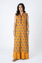 Printed Yellow Lawn Unstitched Shirt by The Fabric Store