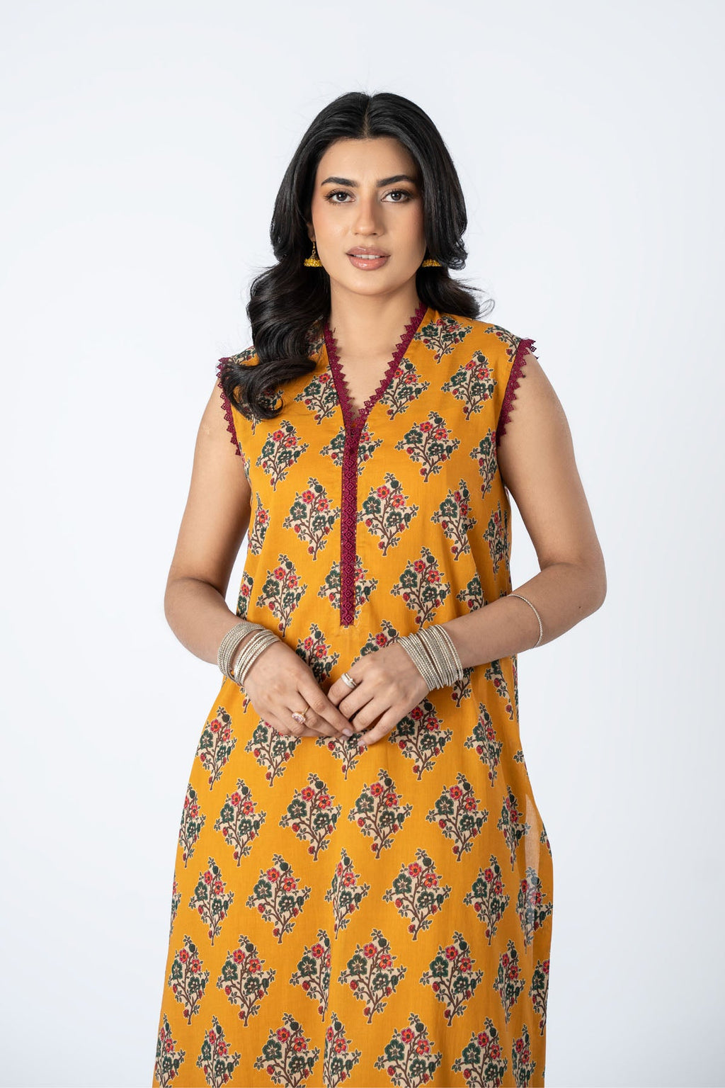 Printed Yellow Lawn Unstitched Shirt by The Fabric Store, photo 3