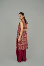 Printed Red Lawn Unstitched Shirt by The Fabric Store, photo 3