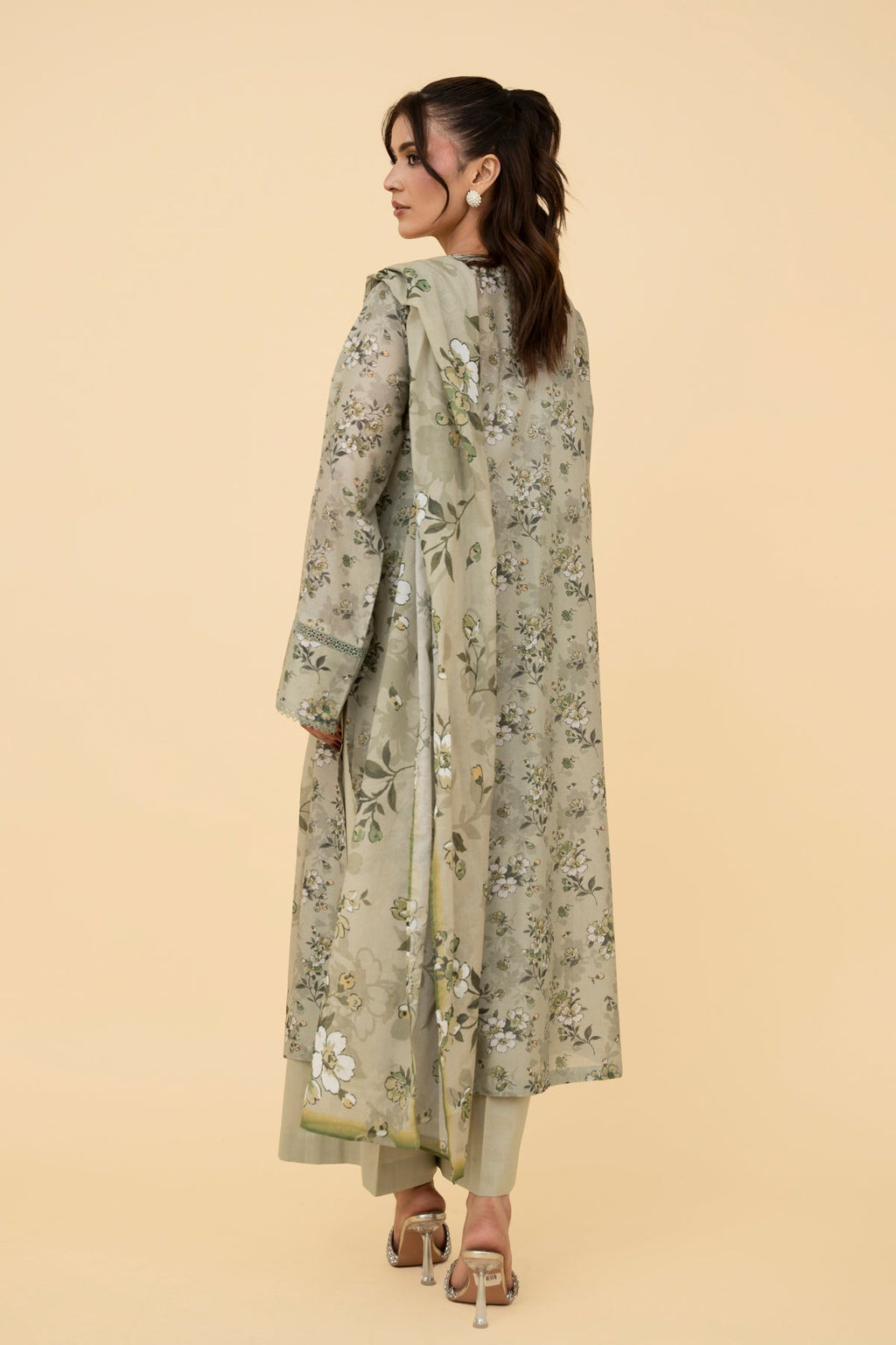 Printed Green Lawn 3-Piece Unstitched Suit by The Fabric Store, photo 3
