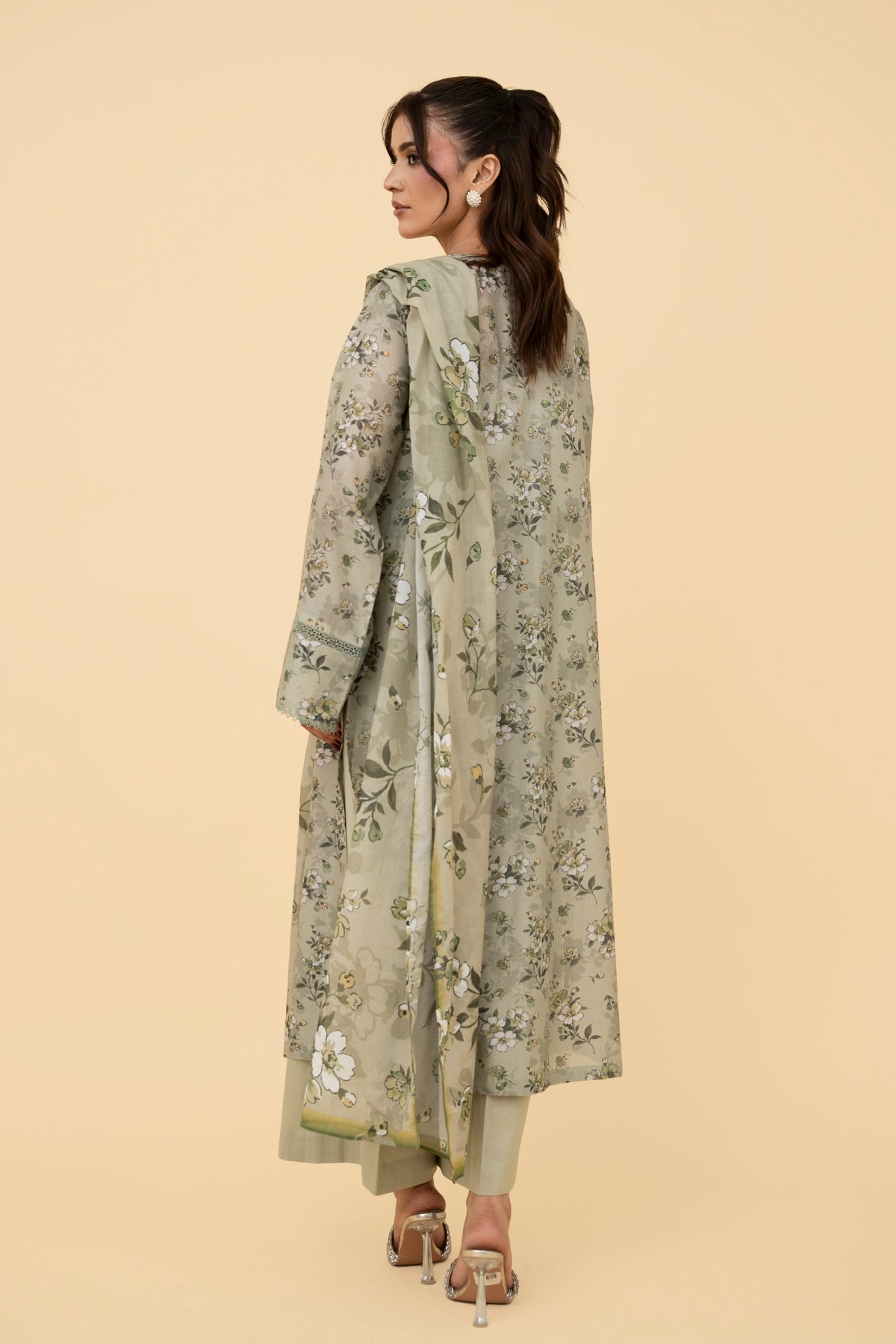Printed Green Lawn 3-Piece Unstitched Suit by The Fabric Store, photo 3