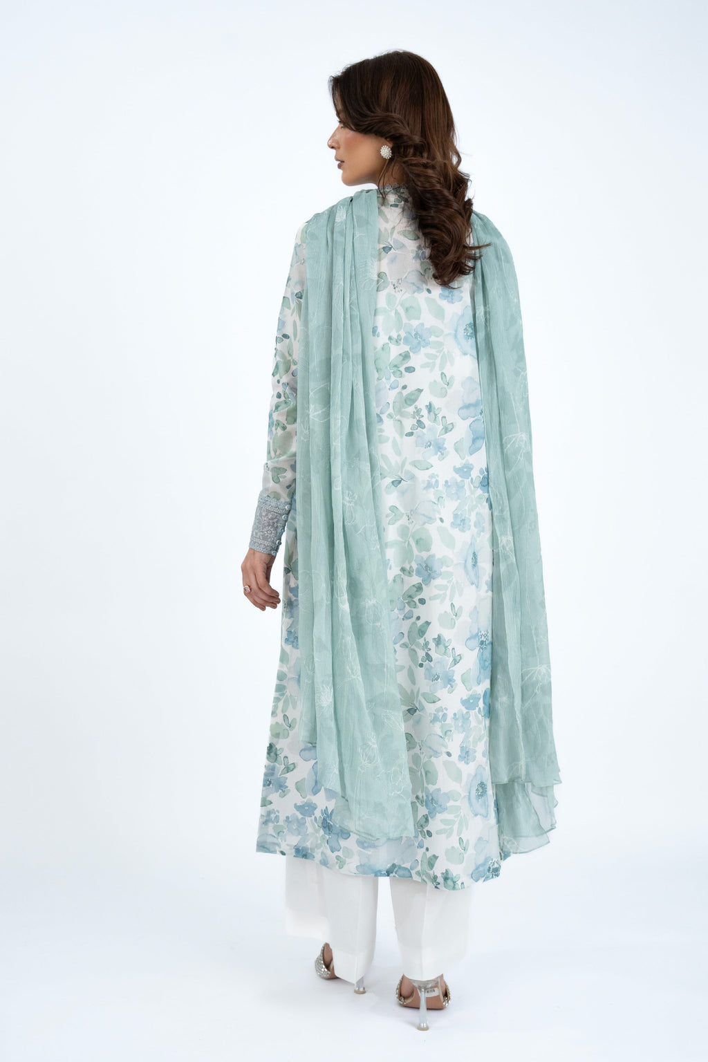Printed & Embroidered Green Lawn 2-Piece Unstitched Suit by The Fabric Store, photo 2