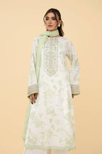 Printed & Embroidered Green Lawn 2-Piece Unstitched Suit by The Fabric Store, photo 2