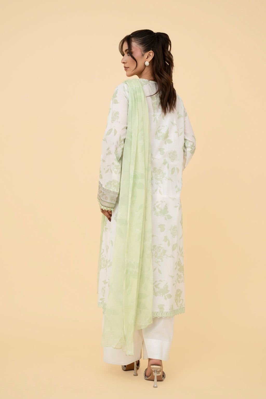 Printed & Embroidered Green Lawn 2-Piece Unstitched Suit by The Fabric Store, photo 3