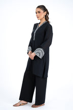 Printed & Embroidered Black Lawn 3-Piece Pret Suit by The Fabric Store, photo 3