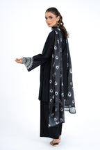 Printed & Embroidered Black Lawn 3-Piece Pret Suit by The Fabric Store, photo 2