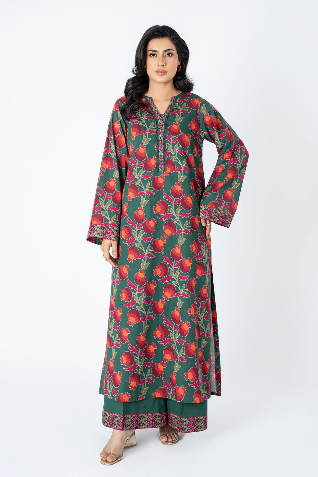 Printed Green Lawn Unstitched Shirt by The Fabric Store