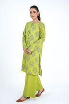 Printed Green Lawn Unstitched Shirt by The Fabric Store, photo 4