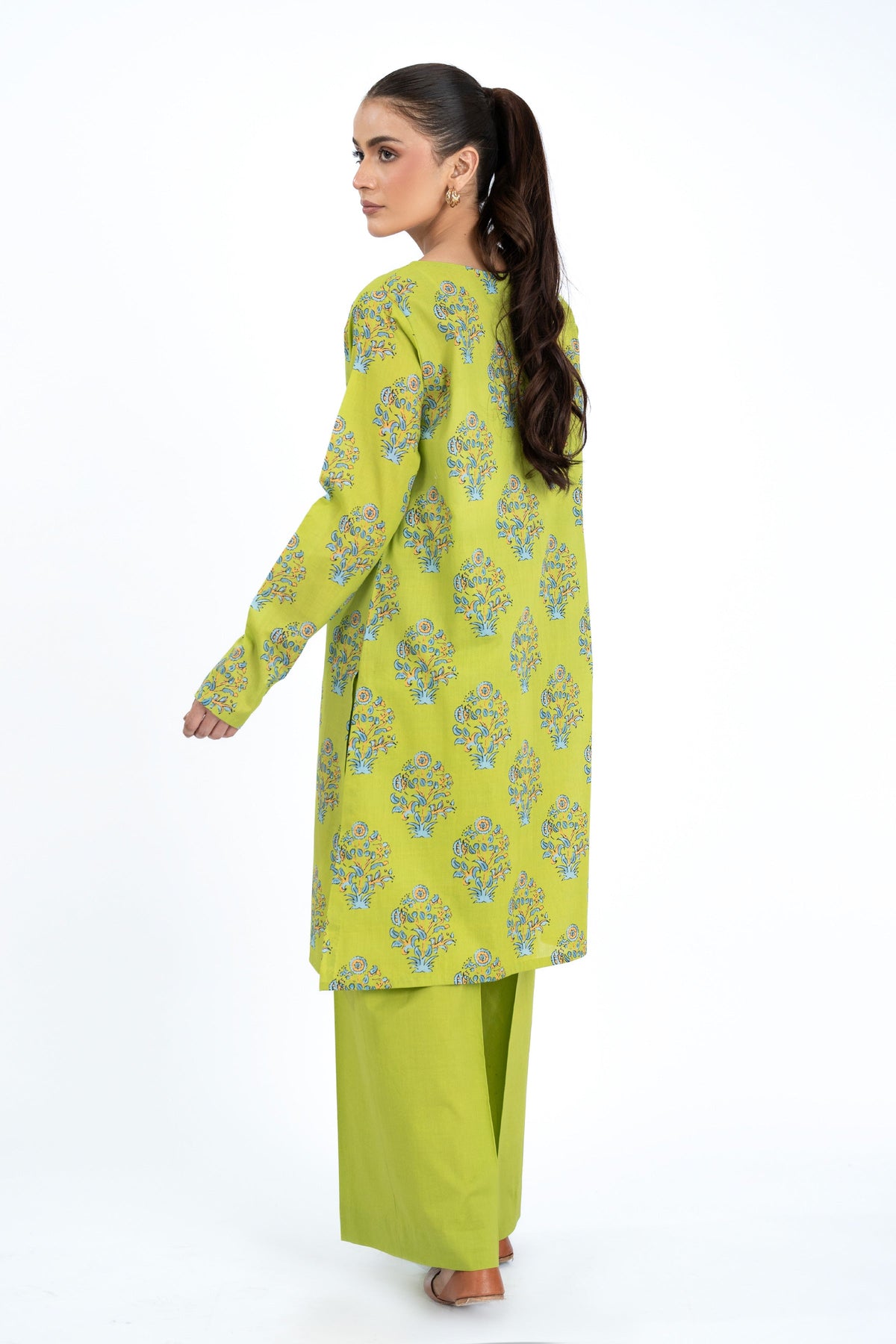 Printed Green Lawn Unstitched Shirt by The Fabric Store, photo 2
