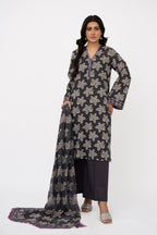 Printed D Purple Lawn 3-Piece Unstitched Suit by The Fabric Store