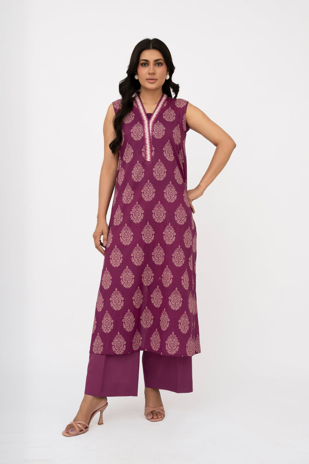 Printed Pink Lawn Unstitched Shirt by The Fabric Store