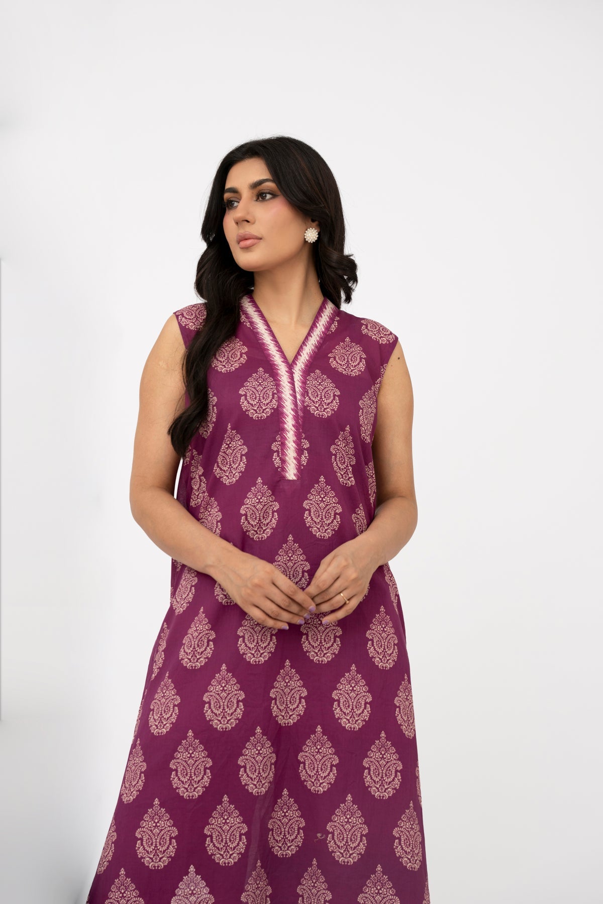 Printed Pink Lawn Unstitched Shirt by The Fabric Store, photo 2