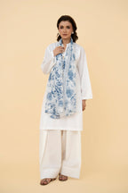 Printed White Indian Silk Pret Shirt by The Fabric Store
