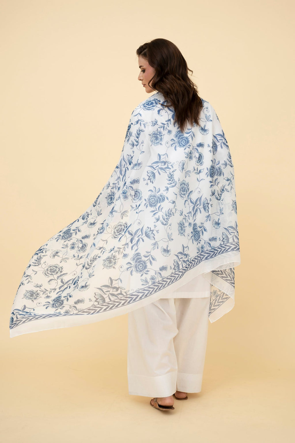 Printed White Indian Silk Pret Shirt by The Fabric Store, photo 2