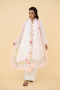 Printed White Poly Chiffon Pret Shirt by The Fabric Store