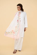 Printed White Poly Chiffon Pret Shirt by The Fabric Store, photo 3