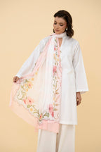 Printed White Poly Chiffon Pret Shirt by The Fabric Store, photo 4