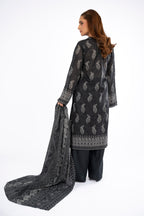 Printed Black Lawn 3-Piece Unstitched Suit by The Fabric Store, photo 2