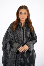 Printed Black Lawn 3-Piece Unstitched Suit by The Fabric Store, photo 3