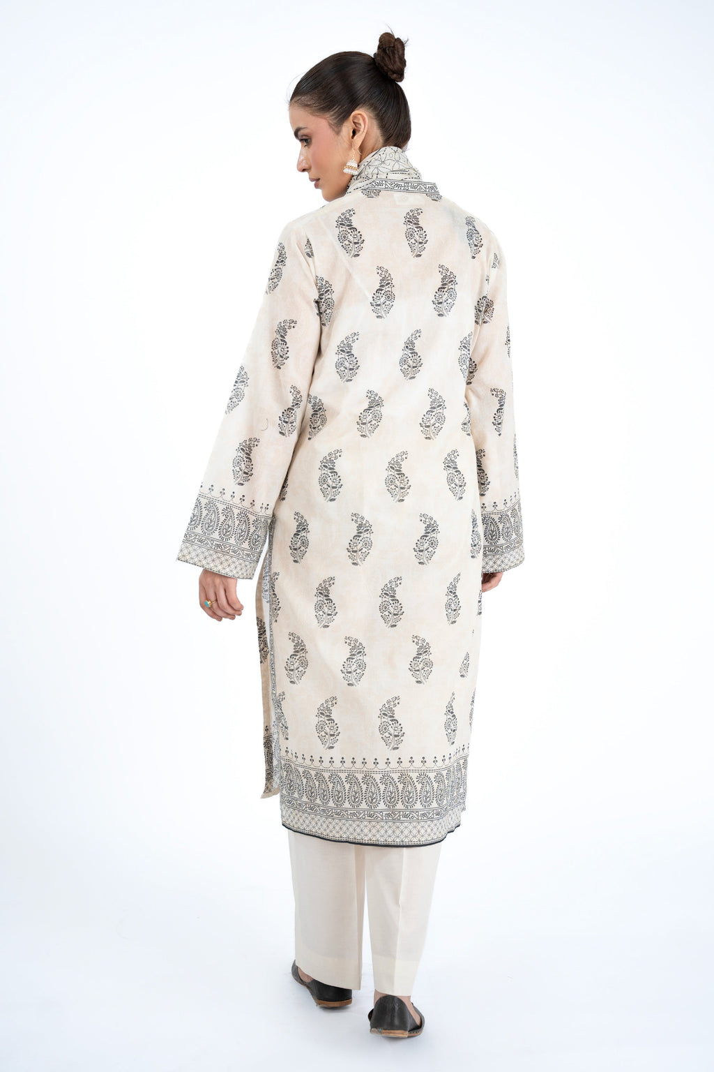 Printed Beige Lawn 3-Piece Unstitched Suit by The Fabric Store, photo 2