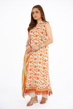 Printed Beige Lawn 3-Piece Unstitched Suit by The Fabric Store, photo 4