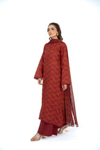 Printed Red Lawn 2-Piece Unstitched Suit by The Fabric Store, photo 2