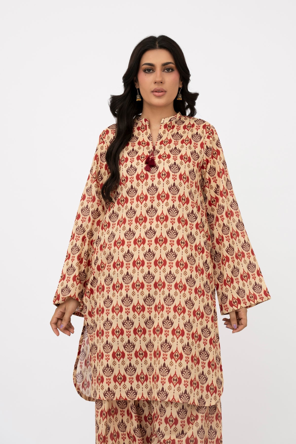 Printed Beige Lawn Unstitched Shirt by The Fabric Store, photo 4